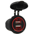 Universal Water Resistant DC 12V Dual USB Charger Car Cigarette Lighter Power Socket